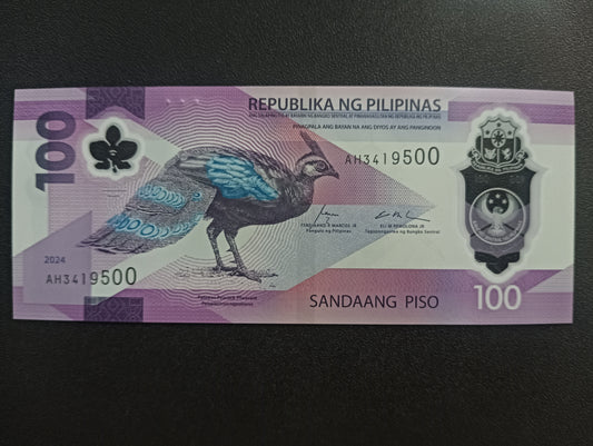 100 Piso 2024 UNC Polymer - Phillipines