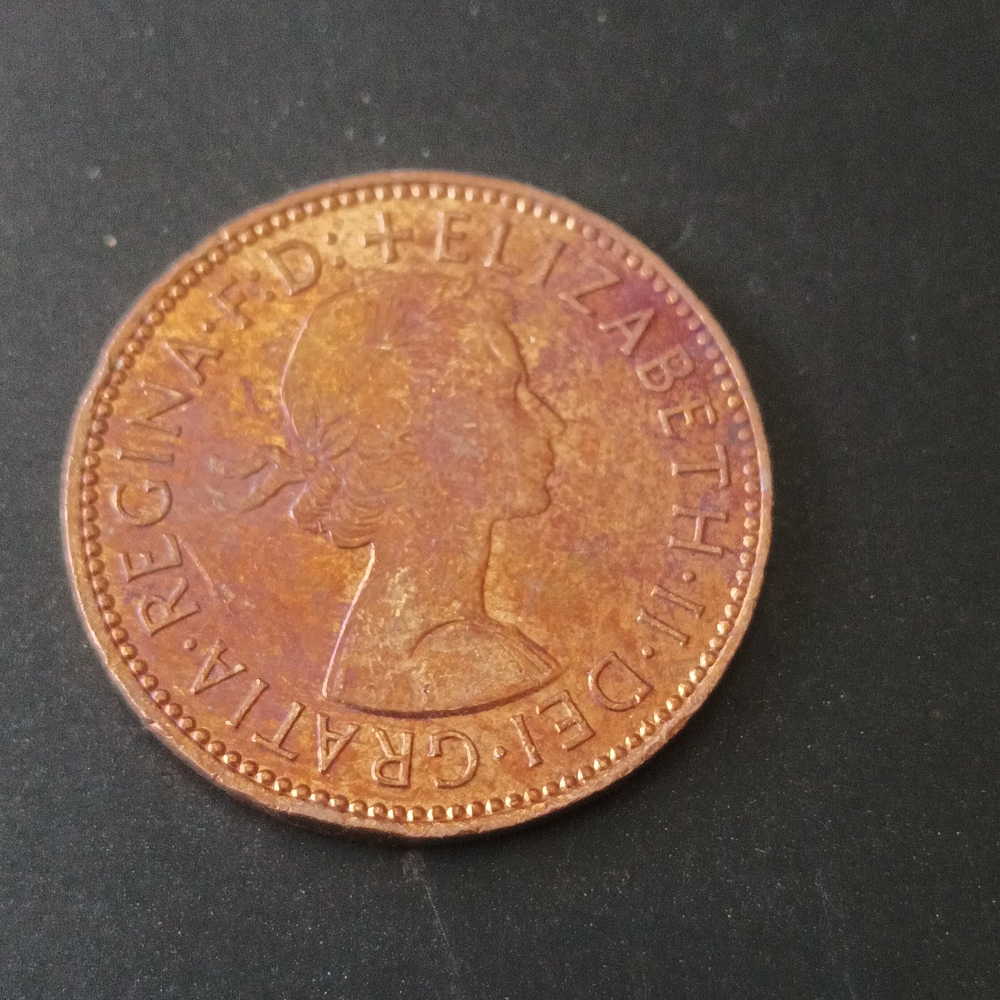 1/2 Penny - Elizabeth II 1st portrait - United Kingdom