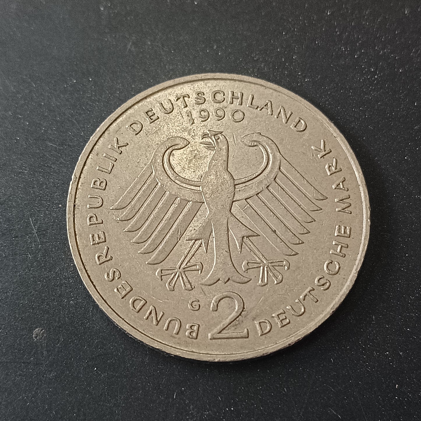 2 Deutsche Mark 1990 (Franz Josef Strauss) - 40 years of Federal Republic of Germany - Germany