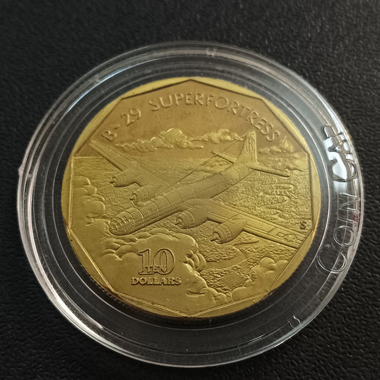 10 Dollars 1991 UNC : WW2 Fighter Planes Series - B-29 Superfortress - Marshall Islands