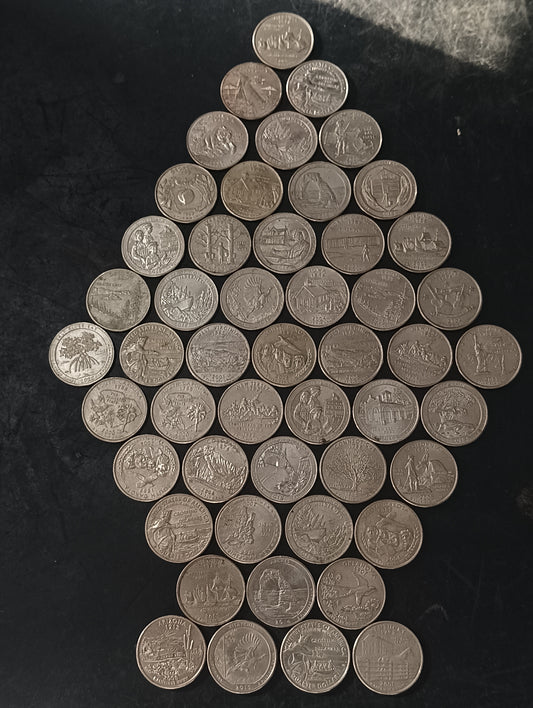 Lot of 50 coins - 1/4 Dollar USA Commemorative MIx (Ref : AUC1524)