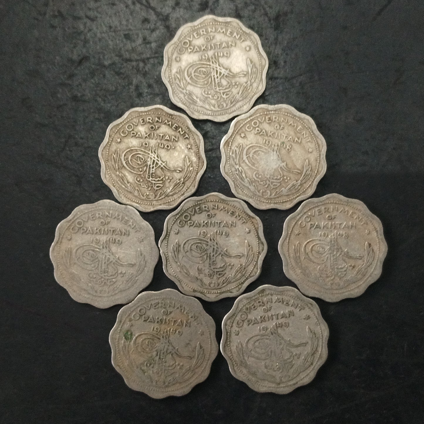 Lot of 8 Coins - 1 Anna Pakistan (Ref : AUC1504)