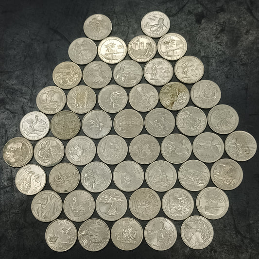 Lot of 50 Coins - 1/4 Dollar Commemorative Coins - U.S.A. (Ref: AUC1461)