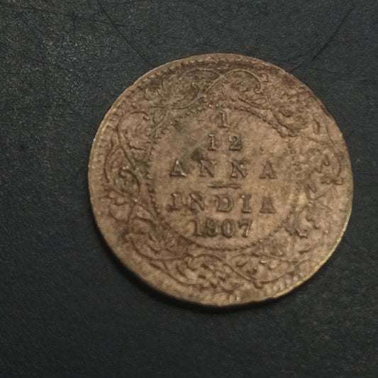 1/12 Anna 1908 Edward Scarce (ref : AUC1354)
