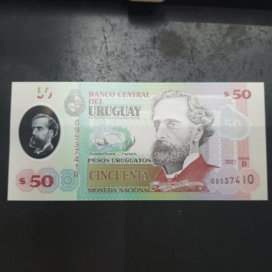 50 Pesos Uruguayos 2021 UNC Polymer - Uruguay
