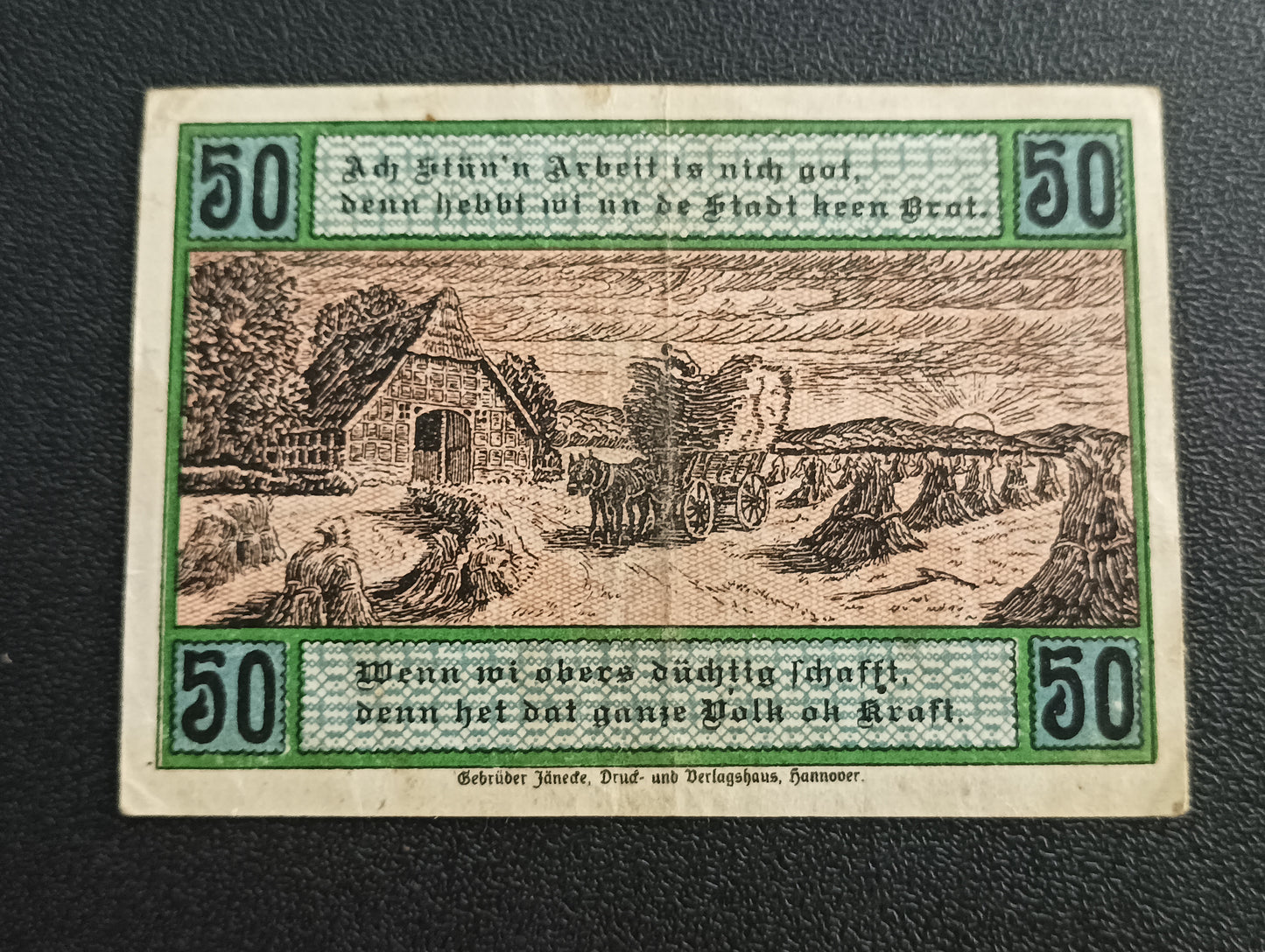 50 Pfennigs 1920 -Municipality of Selsingen (Prussian province of Hanover)- German Notgeld ( Ref: AUC0605)