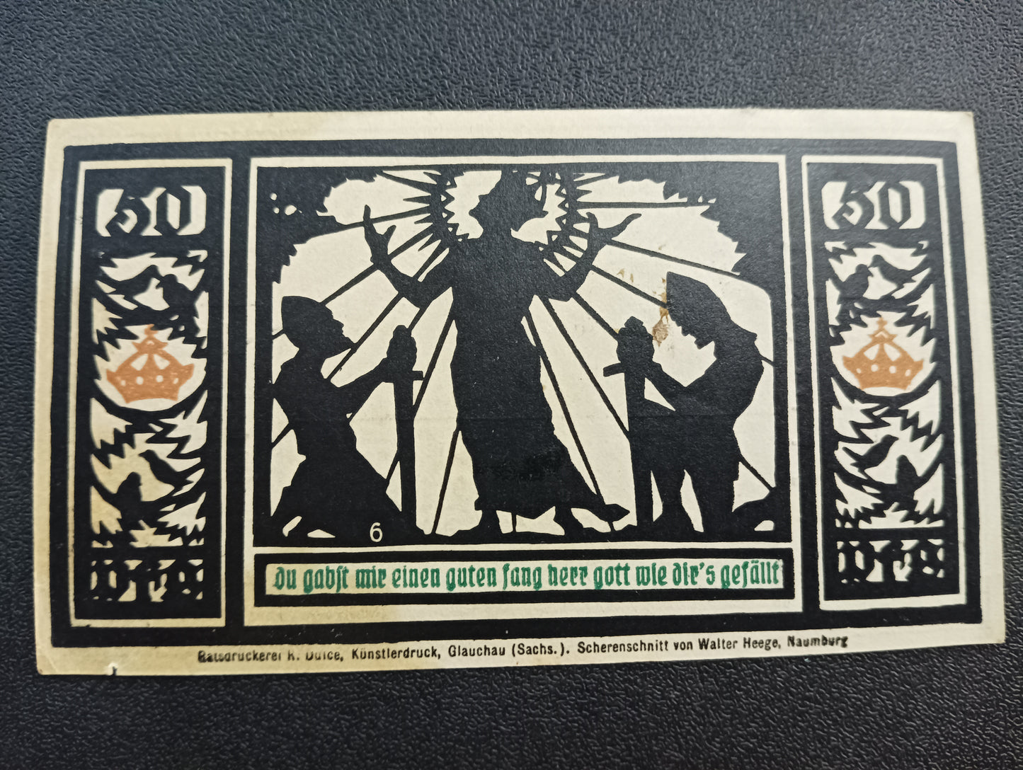 50 Pfennigs 1921-	City of Quedlinburg (Prussian province of Saxony) - German Notgeld (Ref: AUC049)