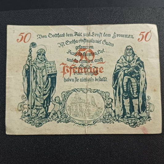 50 Pfennigs 1921-City of Gotha (Thuringia) (Federal state of Thuringia - German Notgeld (Ref : AUC0730)