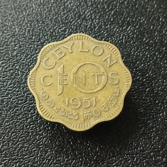 10 Cents 1951 - Ceylon - George VI