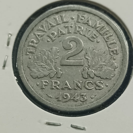 2 Francs 1943 B (Vichy French State) - France