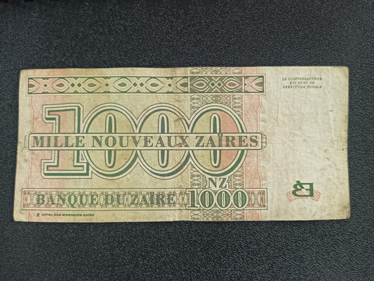 1000 Nouveaux Zaïres 1995 - Zaire (Scarce)