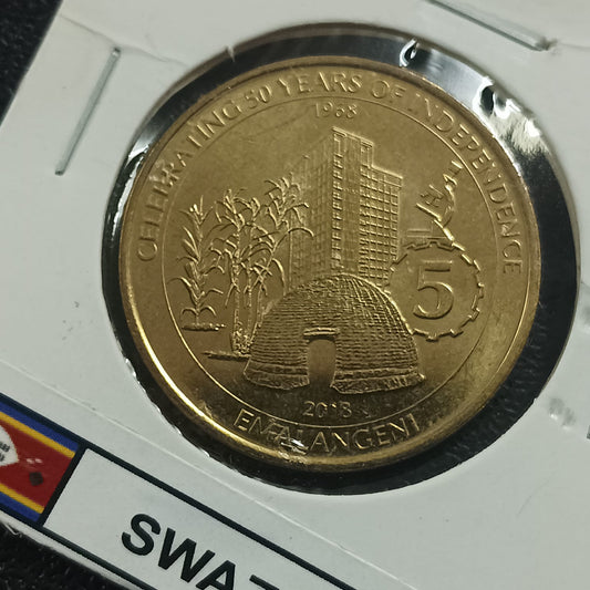 5 Emalangeni - Mswati III 2018 UNC (Golden Jubilee) - Swaziland