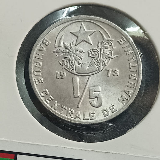 1/5 Ouguiya 1973 UNC - Mauritania