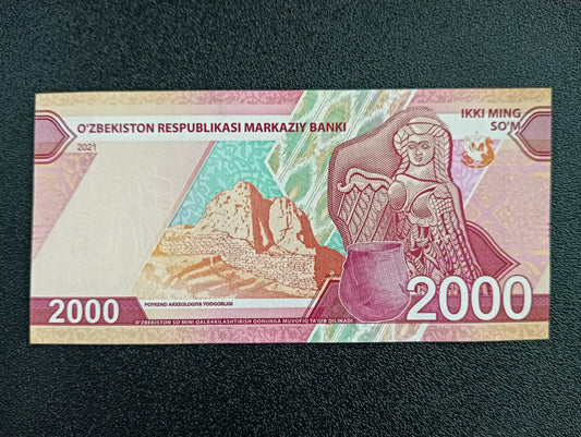 2000 Som 2021 UNC - Uzbekistan