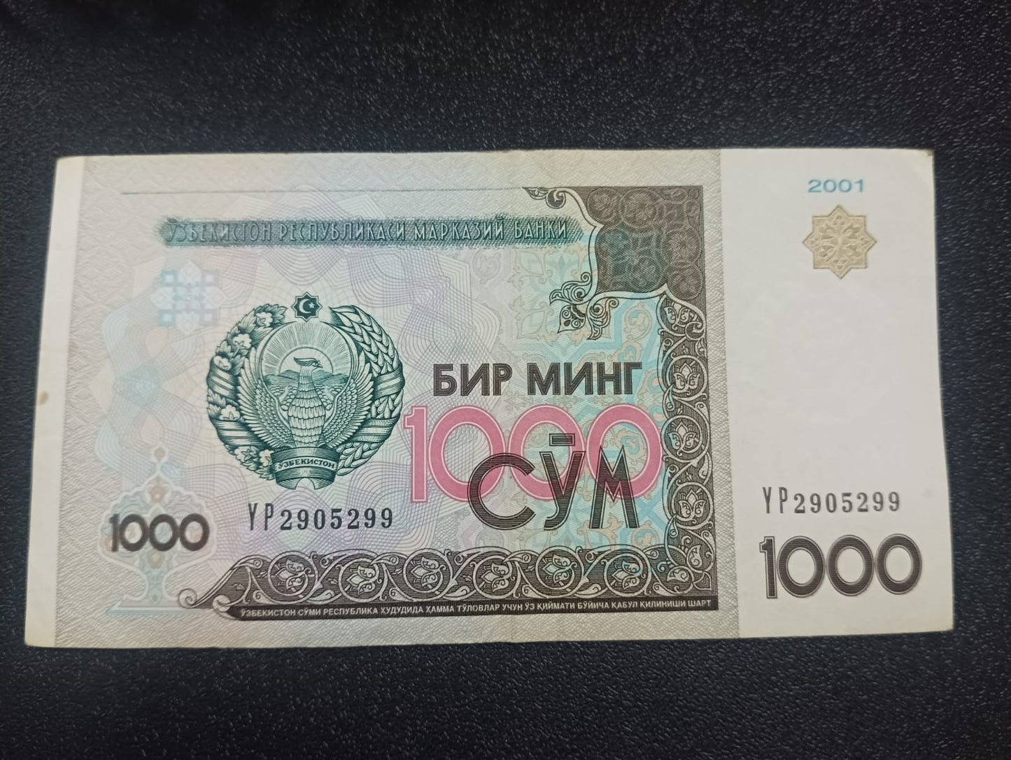 1000 Som 2001 UNC- Uzbekistan