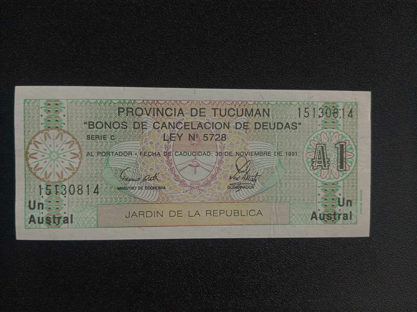 1 Austral (ND 1988) UNC - Tucuman